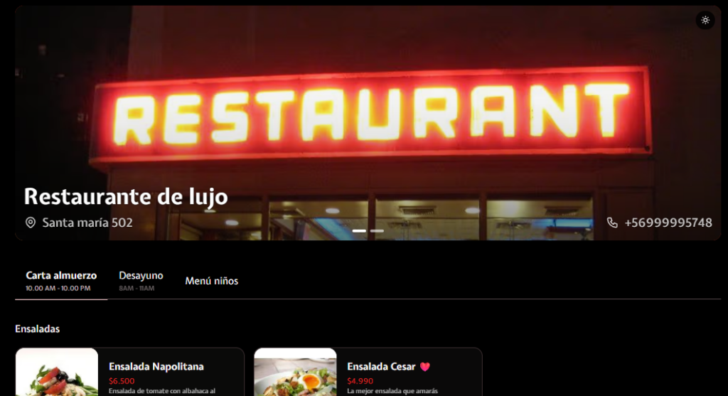 carta qr para restaurantes