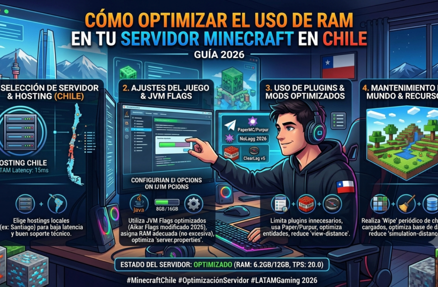 optimizar RAM servidor Minecraft Chile