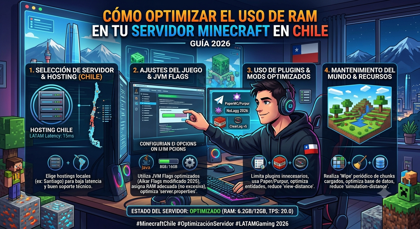 optimizar RAM servidor Minecraft Chile